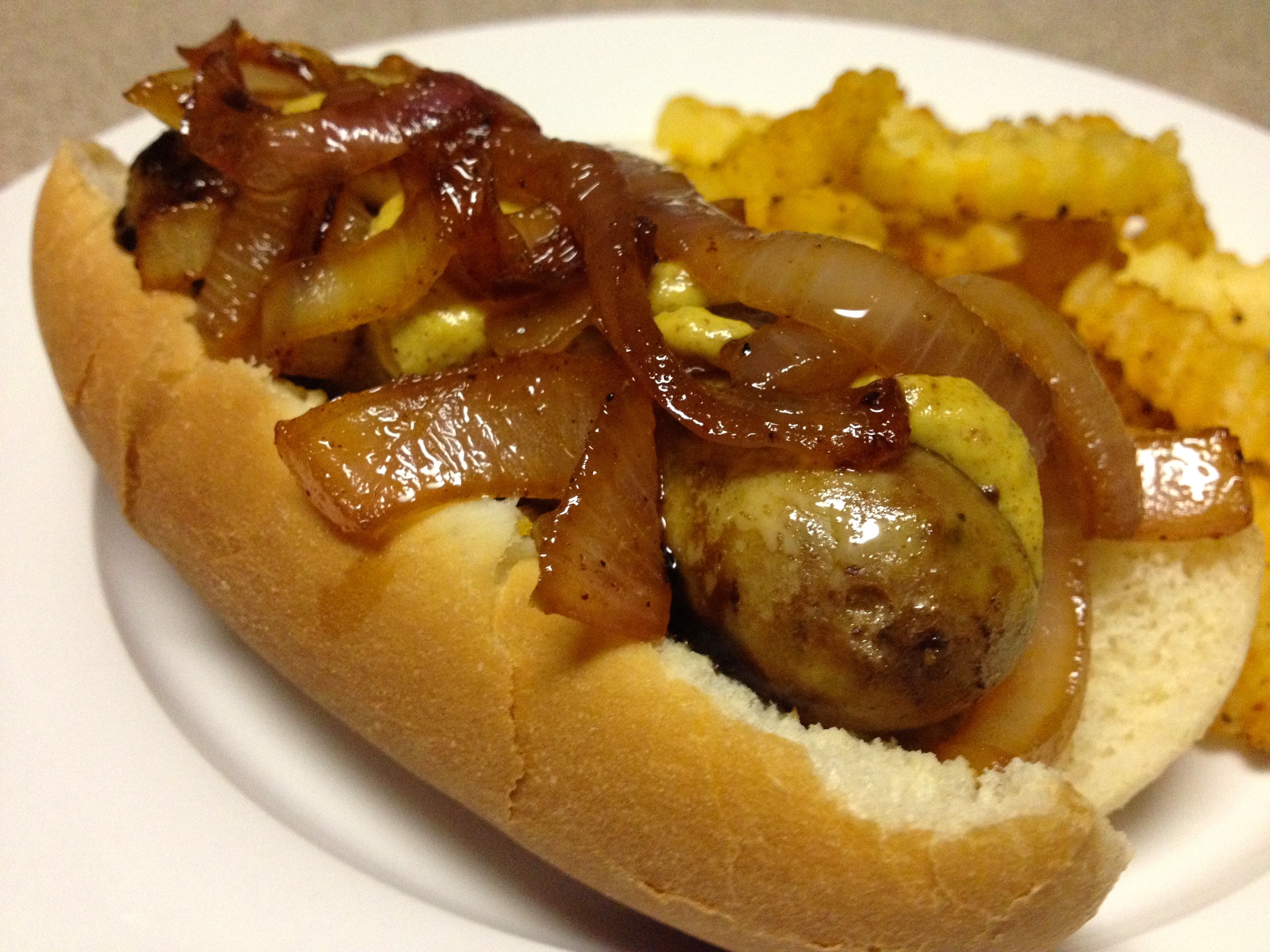Bratwurst in Beer with Grilled Onions – It’s Kick Off Time – Welcome to ...